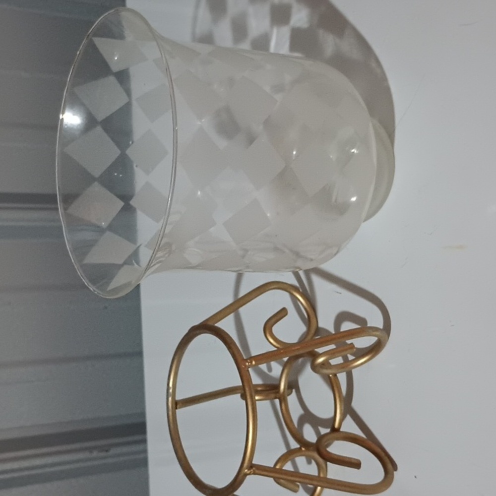 Interior accents checkered  candle holder two pieces - Picture 2 of 4